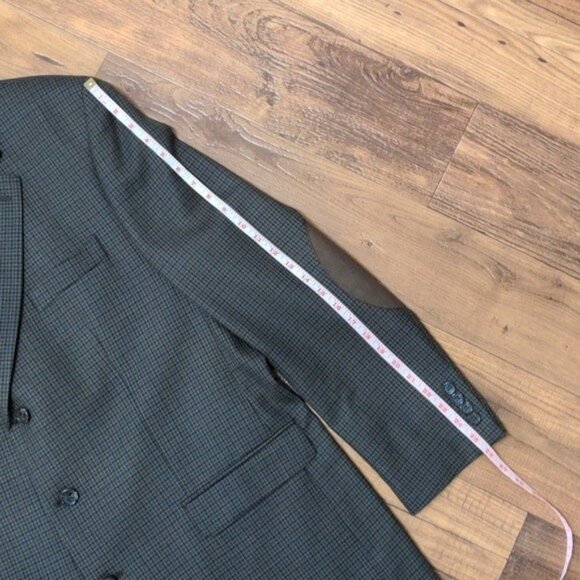 Ralph Lauren Sports Coat Men's 46L Brown Houdstooth Wool Elbow Patches Academia - Picture 11 of 14